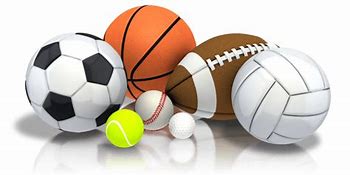 Collection of sports equipment including football, basketball, and tennis ball, representing PE and school sports funding.